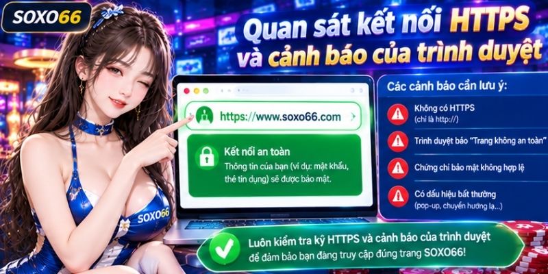 Quan sát kết nối HTTPS và cảnh báo của trình duyệt